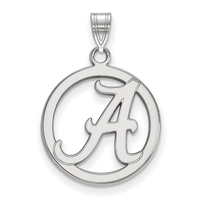 Sterlingsilber Rhodiniert Logoart University Of Alabama Mittel Buchstabe A Kreis Anhänger