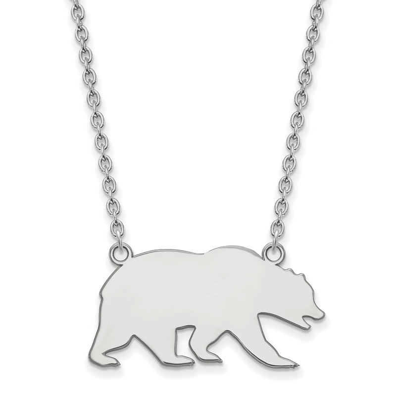 10K Weißgold Logoart University Of California Berkeley Bär Groß Anhänger 18 Zoll Halskette