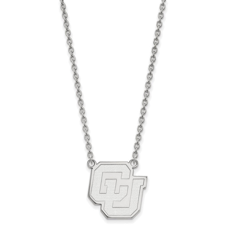 Sterlingsilber Rhodiniert Logoart University Of Colorado C U Groß Anhänger 18 Zoll Halskette