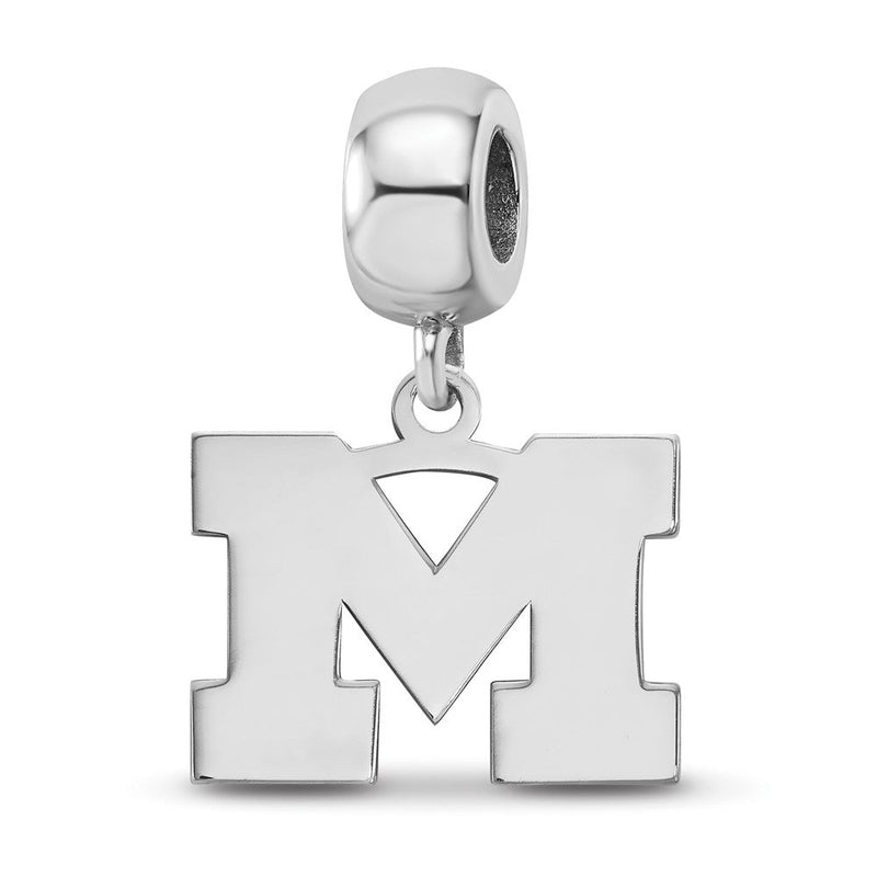 Sterlingsilber Rhodiniert Logoart University Of Michigan Sm Hängend Perle