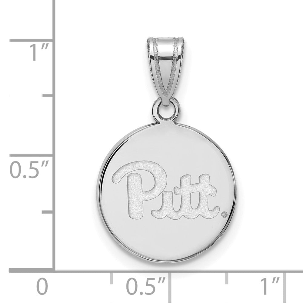 Sterlingsilber Rhodiniert Logoart University Of Pittsburgh Mittel Plättchen Anhänger