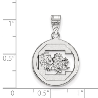 Sterlingsilber Rhodiniert Logoart University Of South Carolina Mittel Kreis Anhänger