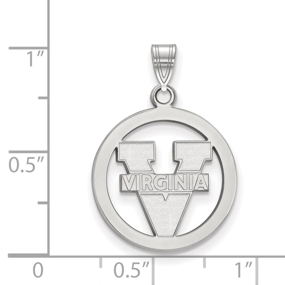 Sterlingsilber Rhodiniert Logoart University Of Virginia Klein Kreis Anhänger