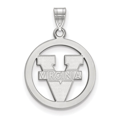 Sterlingsilber Rhodiniert Logoart University Of Virginia Klein Kreis Anhänger