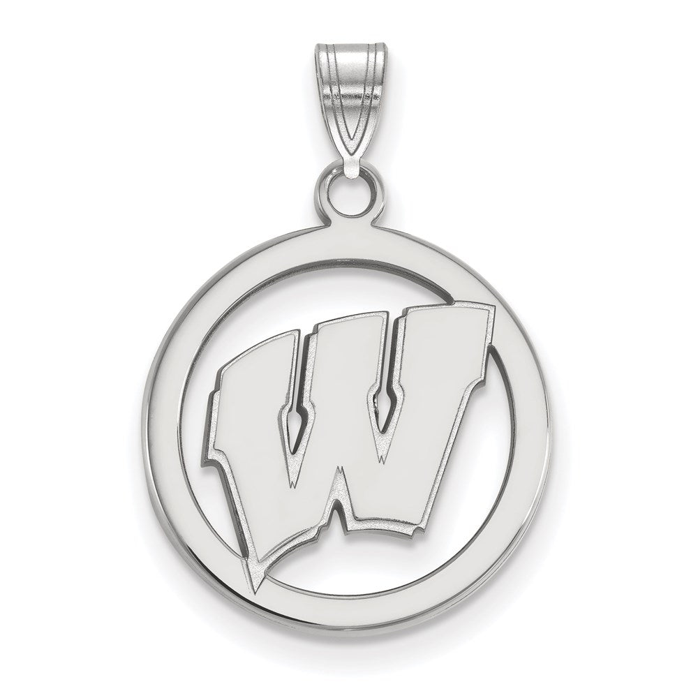 Sterlingsilber Rhodiniert Logoart University Of Wisconsin Buchstabe W Mittel Kreis Anhänger