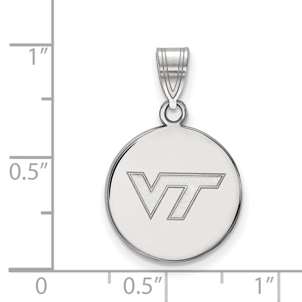 Sterlingsilber Rhodiniert Logoart Virginia Tech V T Mittel Plättchen Anhänger
