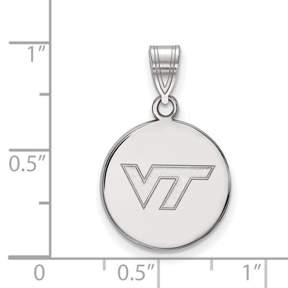 Sterlingsilber Rhodiniert Logoart Virginia Tech V T Mittel Plättchen Anhänger