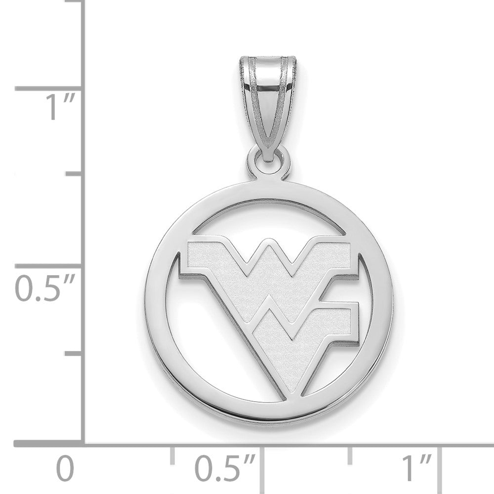 Sterlingsilber Rhodiniert Logoart West Virginia University W V Mittel Kreis Anhänger