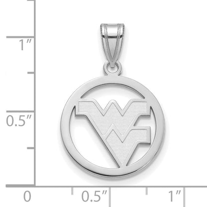 Sterlingsilber Rhodiniert Logoart West Virginia University W V Mittel Kreis Anhänger