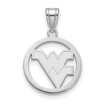 Sterlingsilber Rhodiniert Logoart West Virginia University W V Mittel Kreis Anhänger