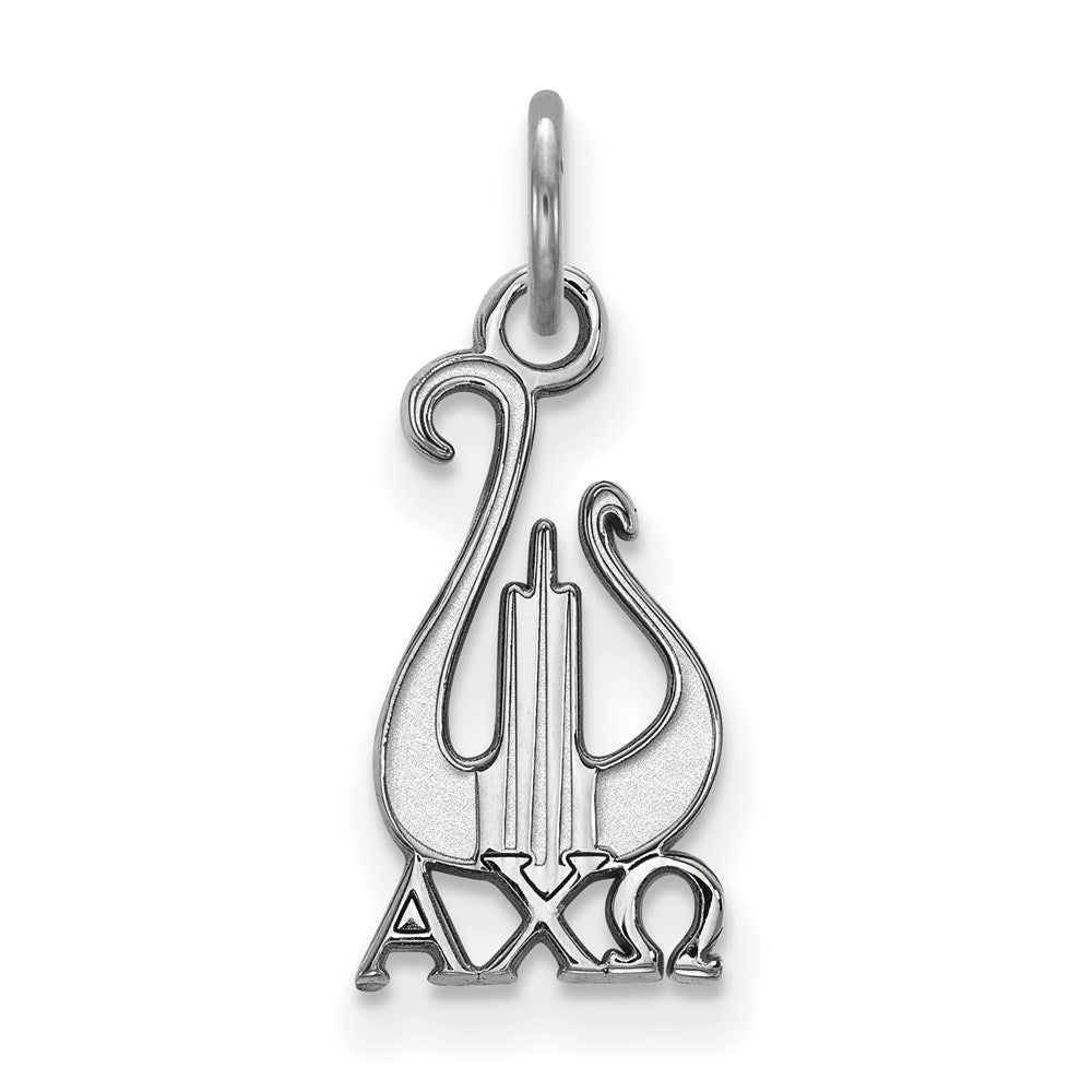 Sterlingsilber Rhodiniert Logoart Alpha Chi Omega Sorority Symbol Klein Anhänger