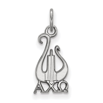 Sterlingsilber Rhodiniert Logoart Alpha Chi Omega Sorority Symbol Klein Anhänger