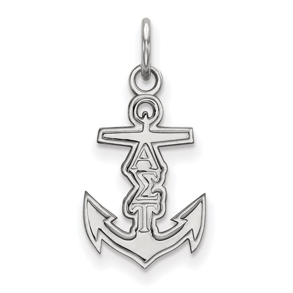 Sterlingsilber Rhodiniert Logoart Alpha Sigma Tau Sorority Symbol Extra Klein Anhänger