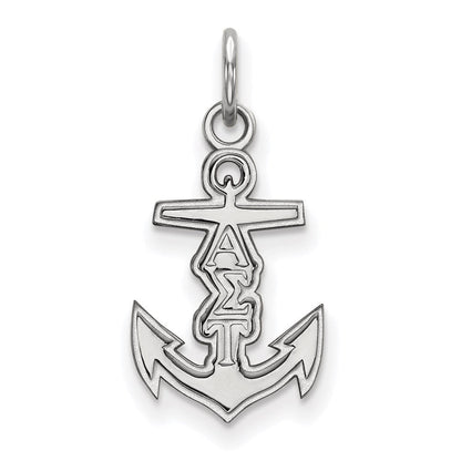 Sterlingsilber Rhodiniert Logoart Alpha Sigma Tau Sorority Symbol Extra Klein Anhänger