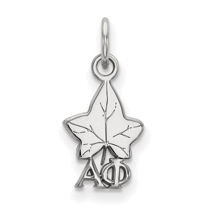 Sterlingsilber Rhodiniert Logoart Alpha Phi Sorority Symbol Extra Klein Anhänger