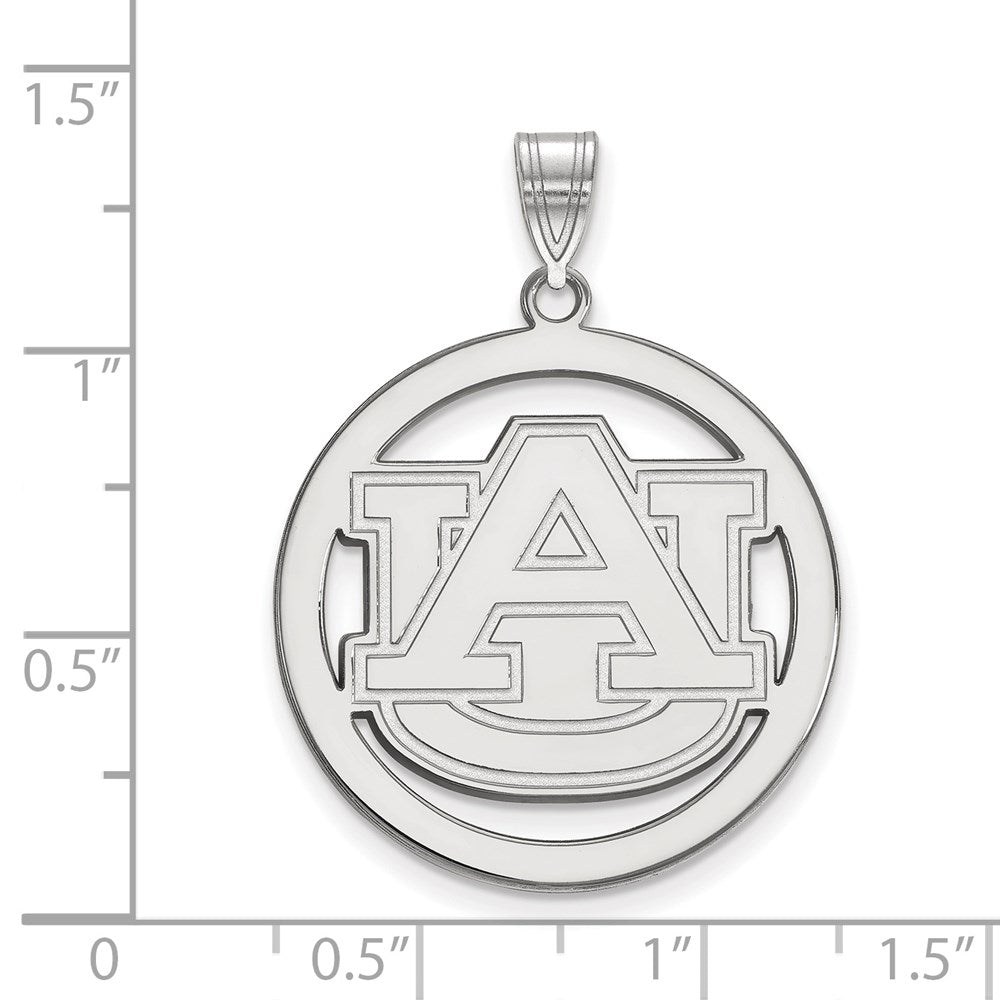 Sterlingsilber Rhodiniert Logoart Auburn University Extra Groß Kreis Anhänger