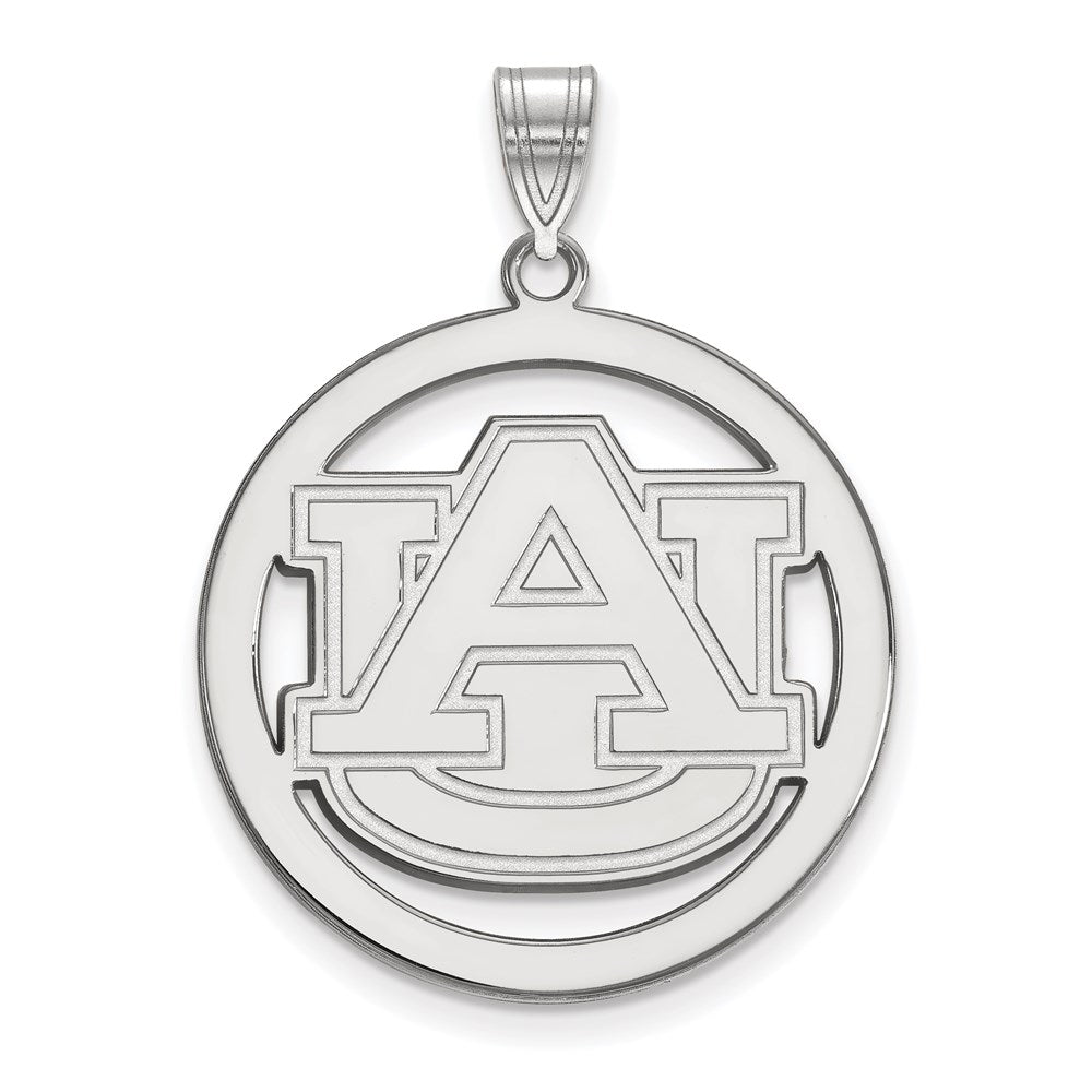 Sterlingsilber Rhodiniert Logoart Auburn University Extra Groß Kreis Anhänger