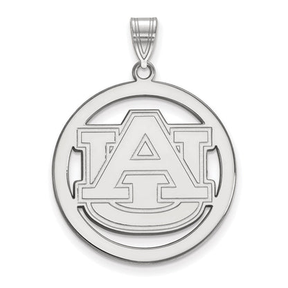 Sterlingsilber Rhodiniert Logoart Auburn University Extra Groß Kreis Anhänger