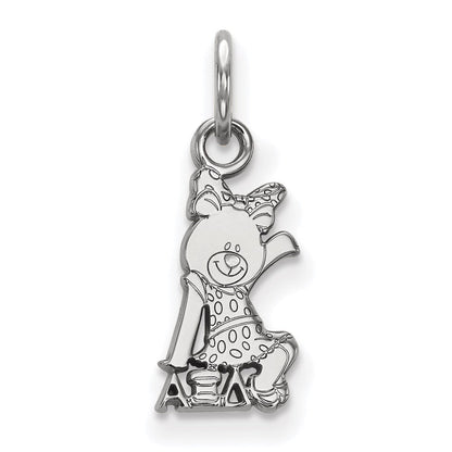 Sterlingsilber Rhodiniert Logoart Alpha Xi Delta Sorority Symbol Extra Klein Anhänger