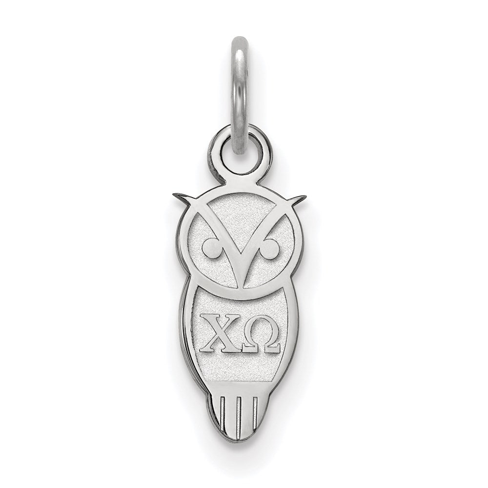 Sterlingsilber Rhodiniert Logoart Chi Omega Sorority Symbol Extra Klein Anhänger