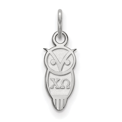 Sterlingsilber Rhodiniert Logoart Chi Omega Sorority Symbol Extra Klein Anhänger