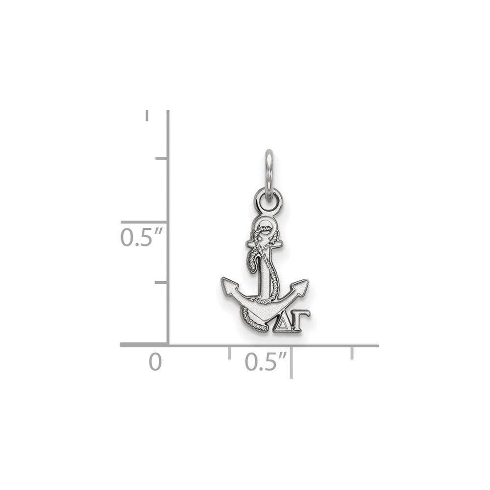Sterlingsilber Rhodiniert Logoart Delta Gamma Sorority Symbol Extra Klein Anhänger