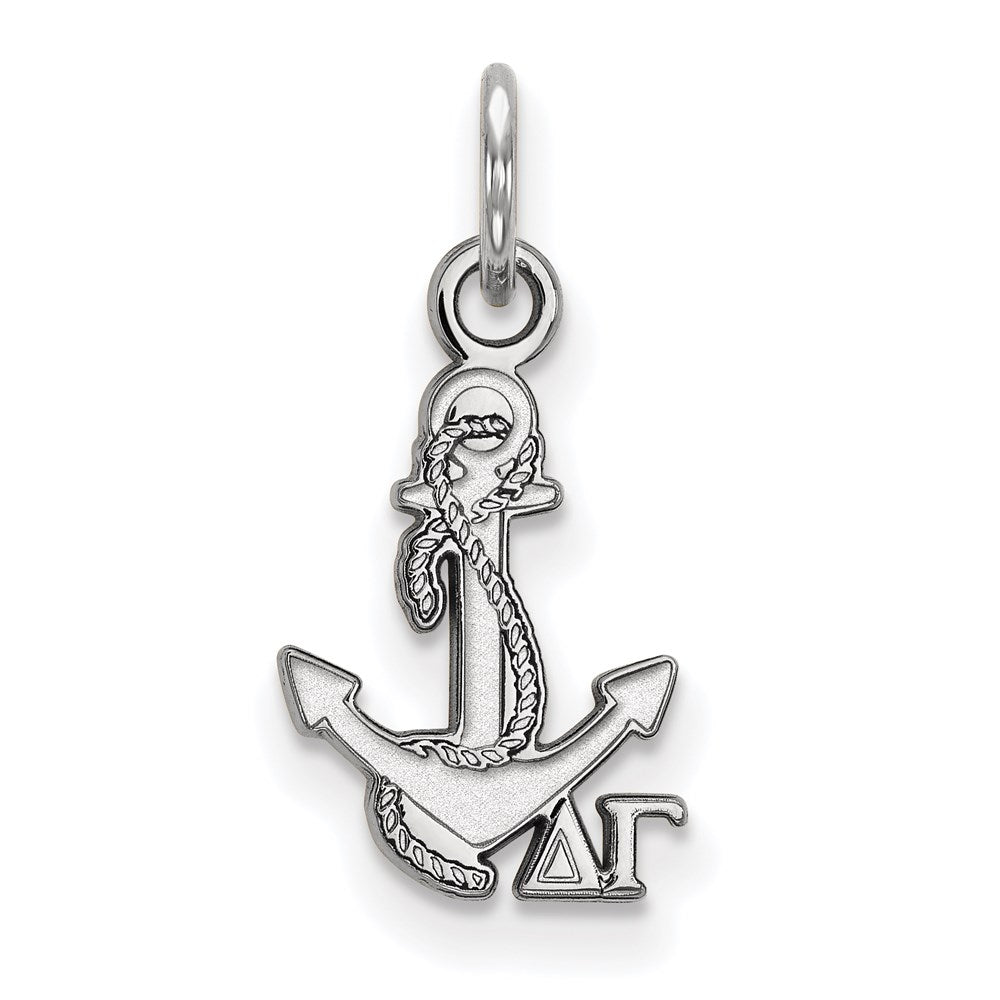 Sterlingsilber Rhodiniert Logoart Delta Gamma Sorority Symbol Extra Klein Anhänger
