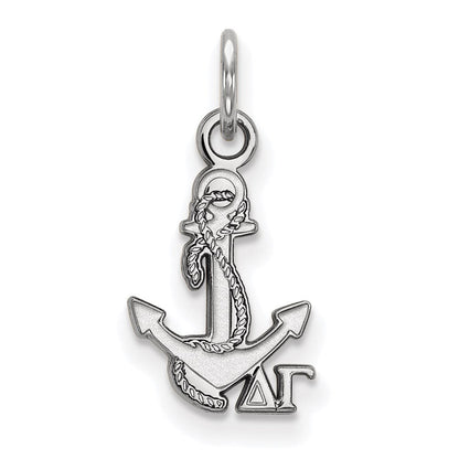 Sterlingsilber Rhodiniert Logoart Delta Gamma Sorority Symbol Extra Klein Anhänger