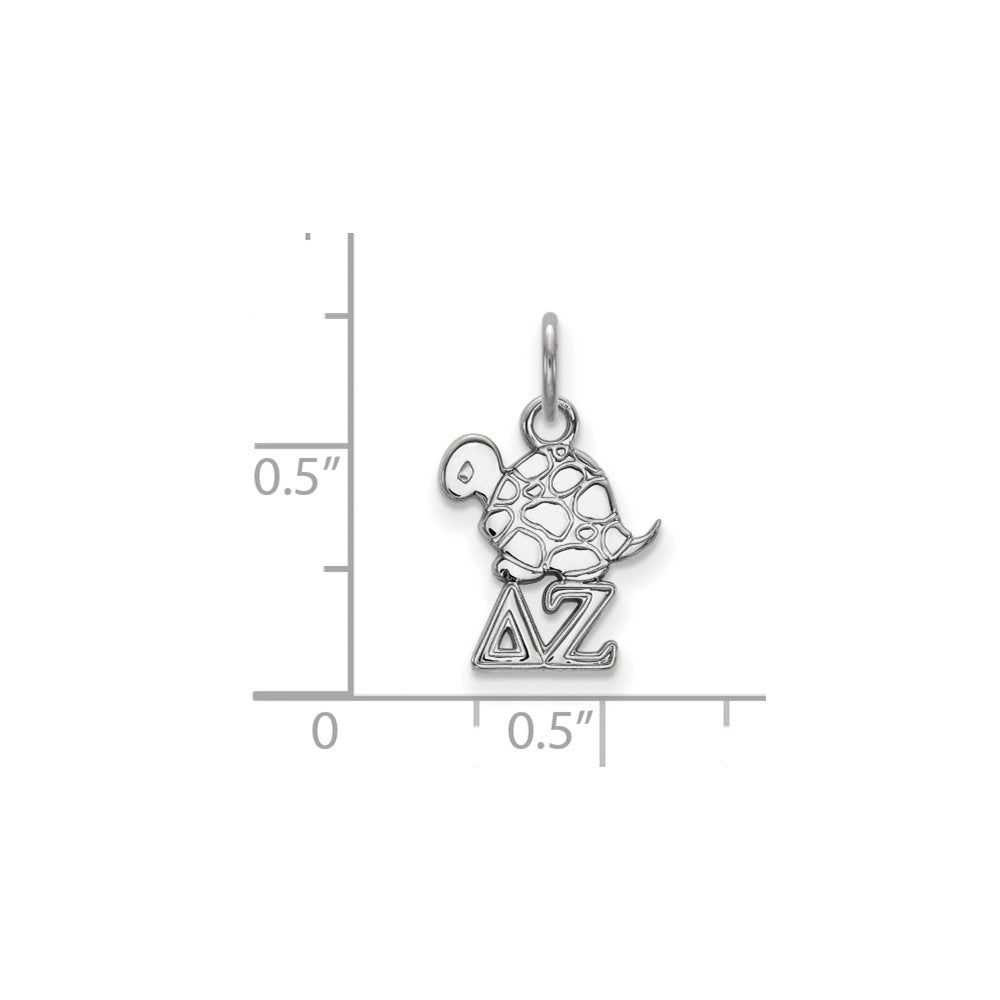 Sterlingsilber Rhodiniert Logoart Delta Zeta Sorority Symbol Extra Klein Anhänger