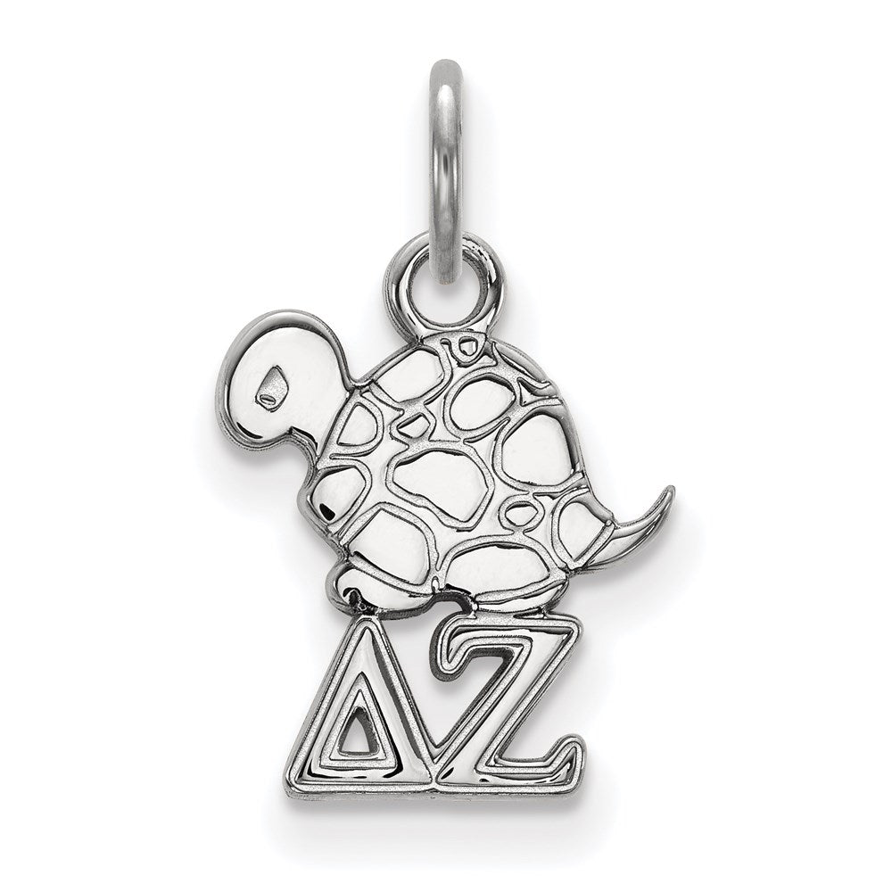 Sterlingsilber Rhodiniert Logoart Delta Zeta Sorority Symbol Extra Klein Anhänger