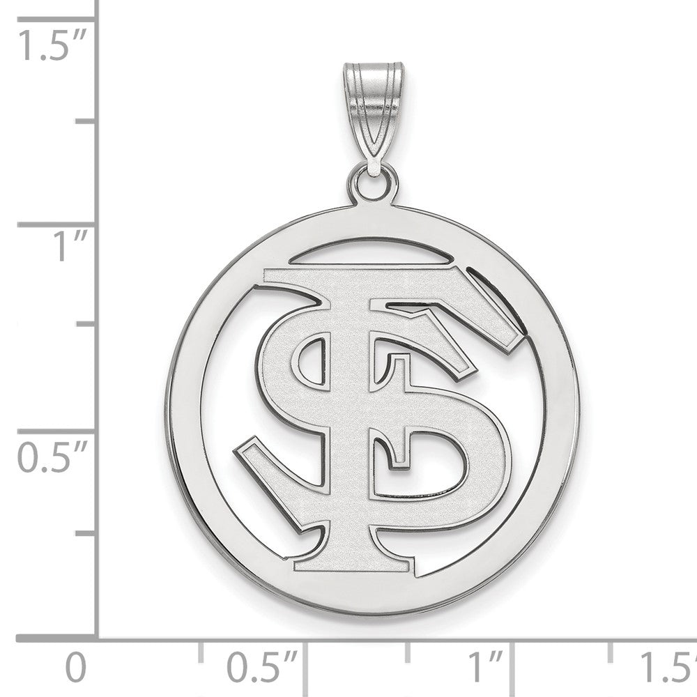 Sterlingsilber Vergoldet Logoart Florida State University F S Extra Groß Kreis Anhänger