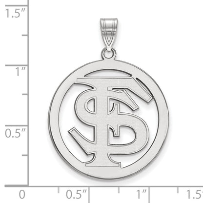 Sterlingsilber Vergoldet Logoart Florida State University F S Extra Groß Kreis Anhänger