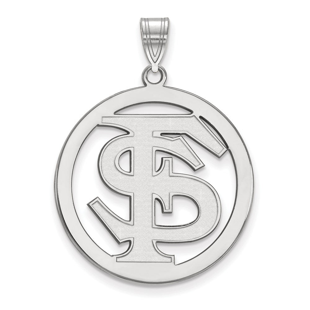 Sterlingsilber Vergoldet Logoart Florida State University F S Extra Groß Kreis Anhänger