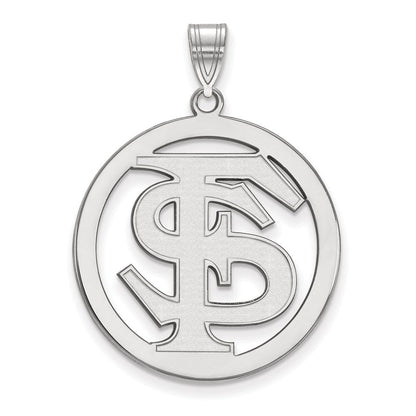 Sterlingsilber Vergoldet Logoart Florida State University F S Extra Groß Kreis Anhänger