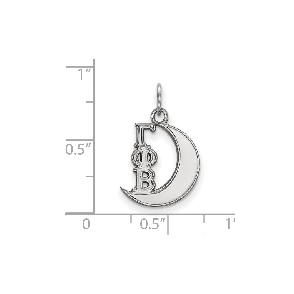 Sterlingsilber Rhodiniert Logoart Gamma Phi Beta Sorority Symbol Extra Klein Anhänger