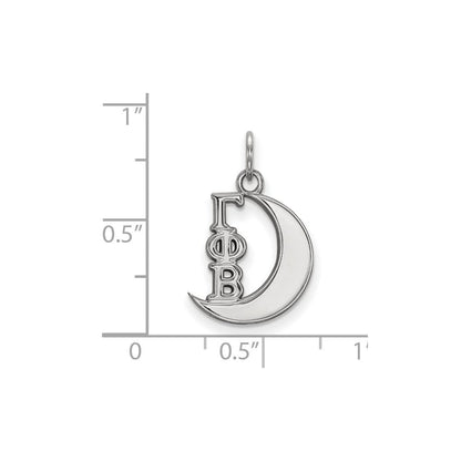 Sterlingsilber Rhodiniert Logoart Gamma Phi Beta Sorority Symbol Extra Klein Anhänger
