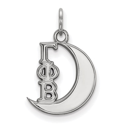 Sterlingsilber Rhodiniert Logoart Gamma Phi Beta Sorority Symbol Extra Klein Anhänger