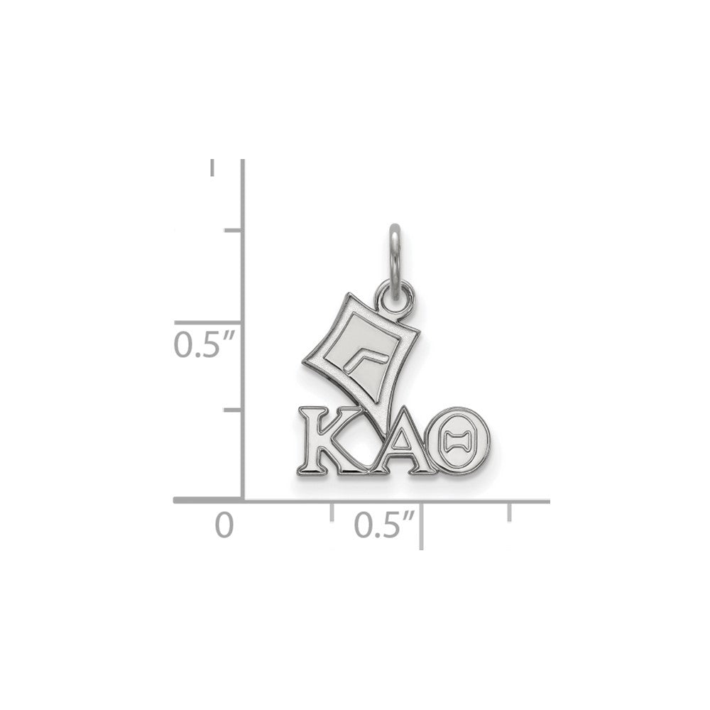 Sterlingsilber Rhodiniert Logoart Kappa Alpha Theta Sorority Symbol Extra Klein Anhänger