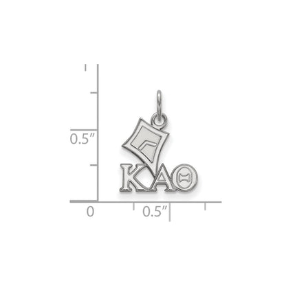 Sterlingsilber Rhodiniert Logoart Kappa Alpha Theta Sorority Symbol Extra Klein Anhänger