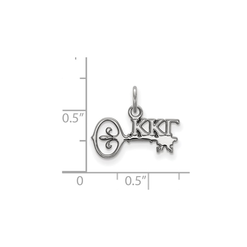 Sterlingsilber Rhodiniert Logoart Kappa Gamma Sorority Symbol Extra Klein Anhänger