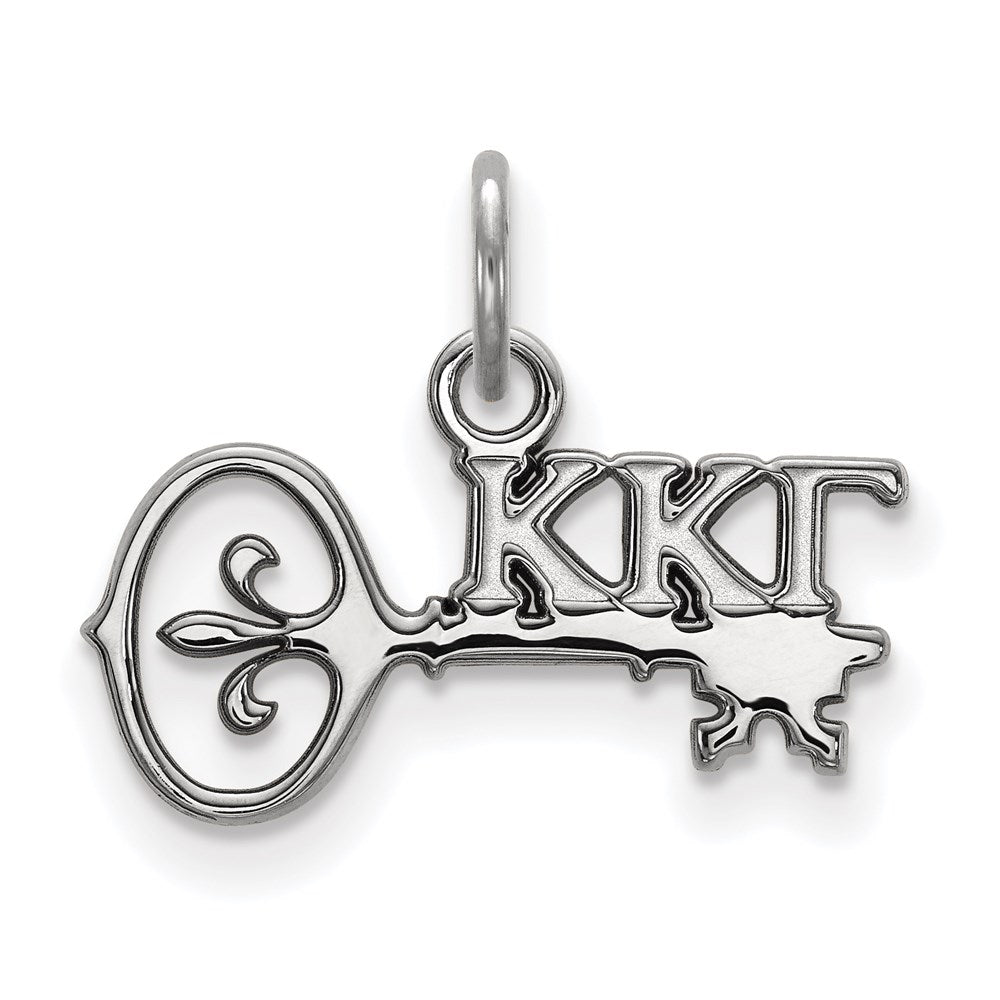 Sterlingsilber Rhodiniert Logoart Kappa Gamma Sorority Symbol Extra Klein Anhänger