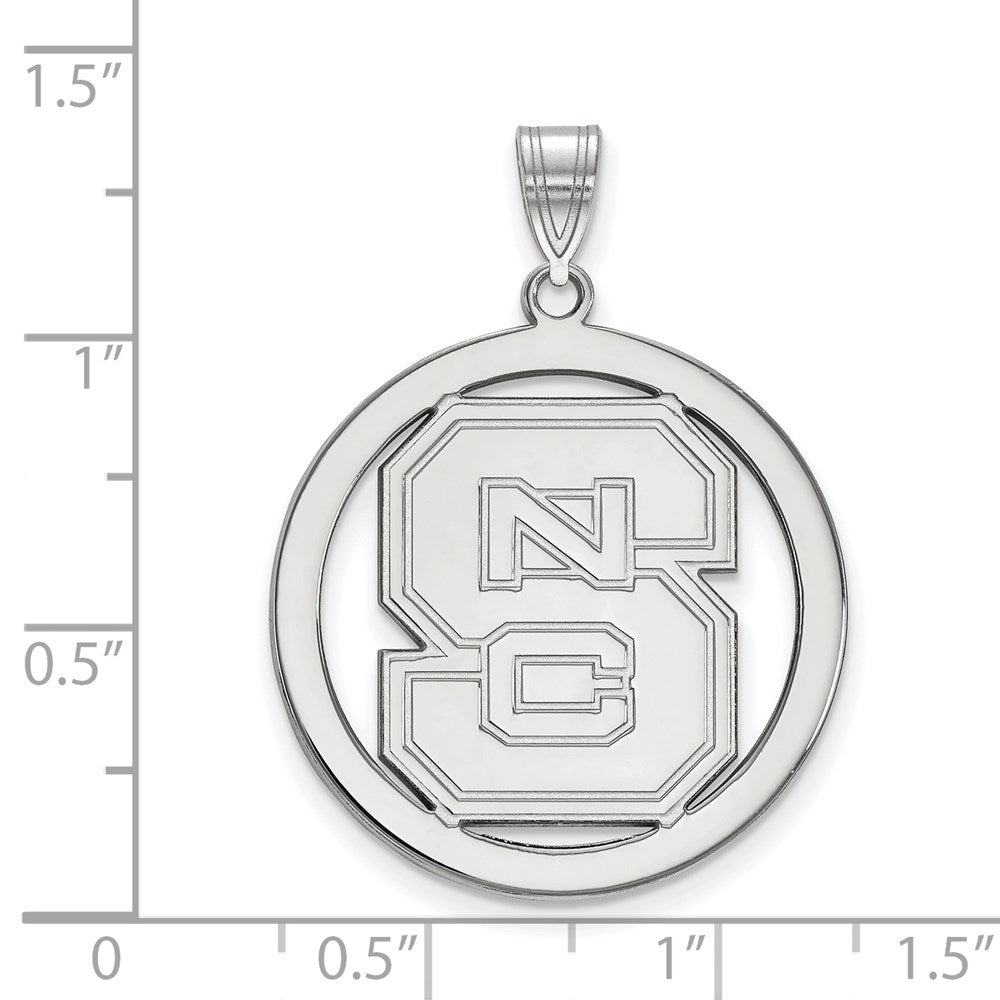 Sterlingsilber Rhodiniert Logoart North Carolina State University N C S Groß Kreis Anhänger