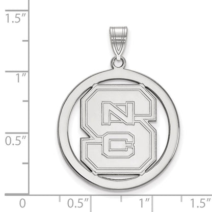 Sterlingsilber Rhodiniert Logoart North Carolina State University N C S Groß Kreis Anhänger