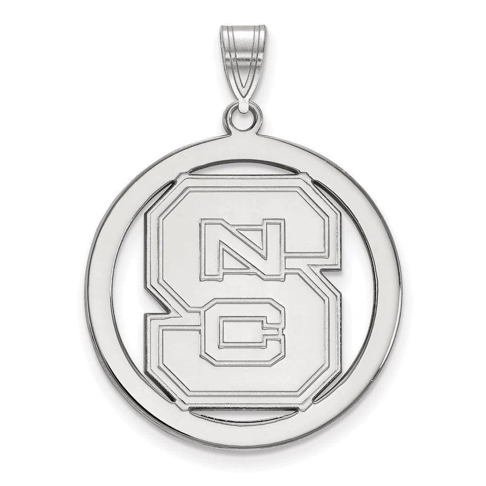 Sterlingsilber Rhodiniert Logoart North Carolina State University N C S Groß Kreis Anhänger