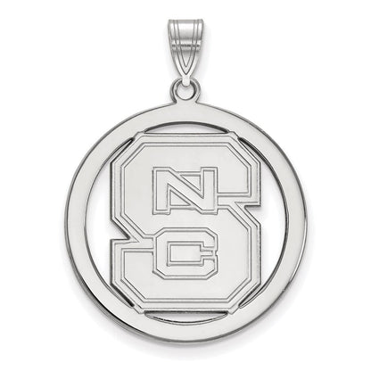 Sterlingsilber Rhodiniert Logoart North Carolina State University N C S Groß Kreis Anhänger