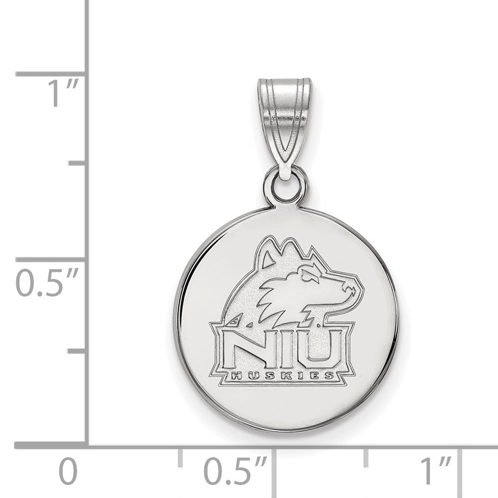 Sterlingsilber Rhodiniert Logoart Northern Illinois University N I U Huskies Mittel Plättchen Anhänger