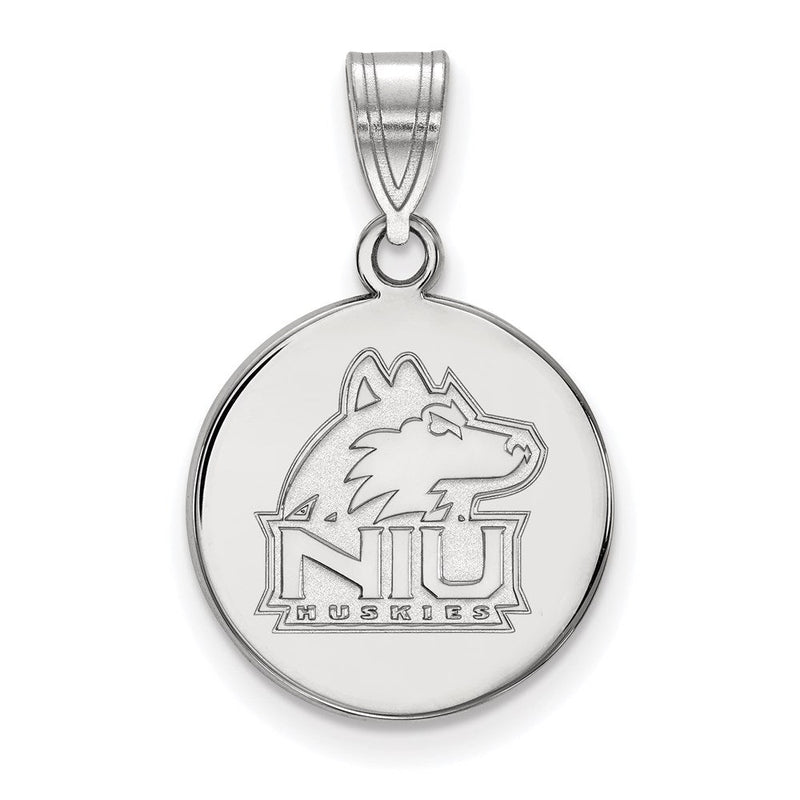 Sterlingsilber Rhodiniert Logoart Northern Illinois University N I U Huskies Mittel Plättchen Anhänger
