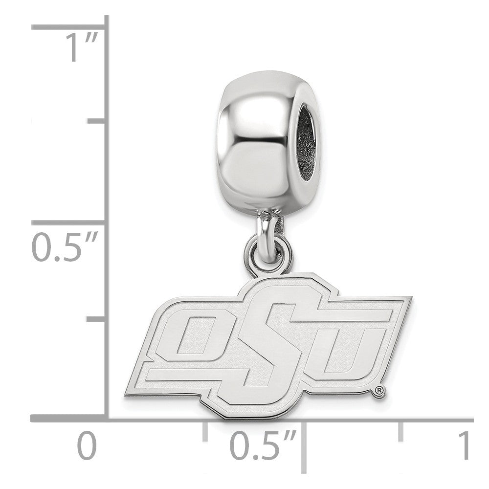 Sterlingsilber Rhodiniert Logoart Oklahoma State U. Xs Hängend Perle
