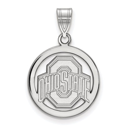 Sterlingsilber Rhodiniert Logoart The Ohio State University Med Kreis Anhänger