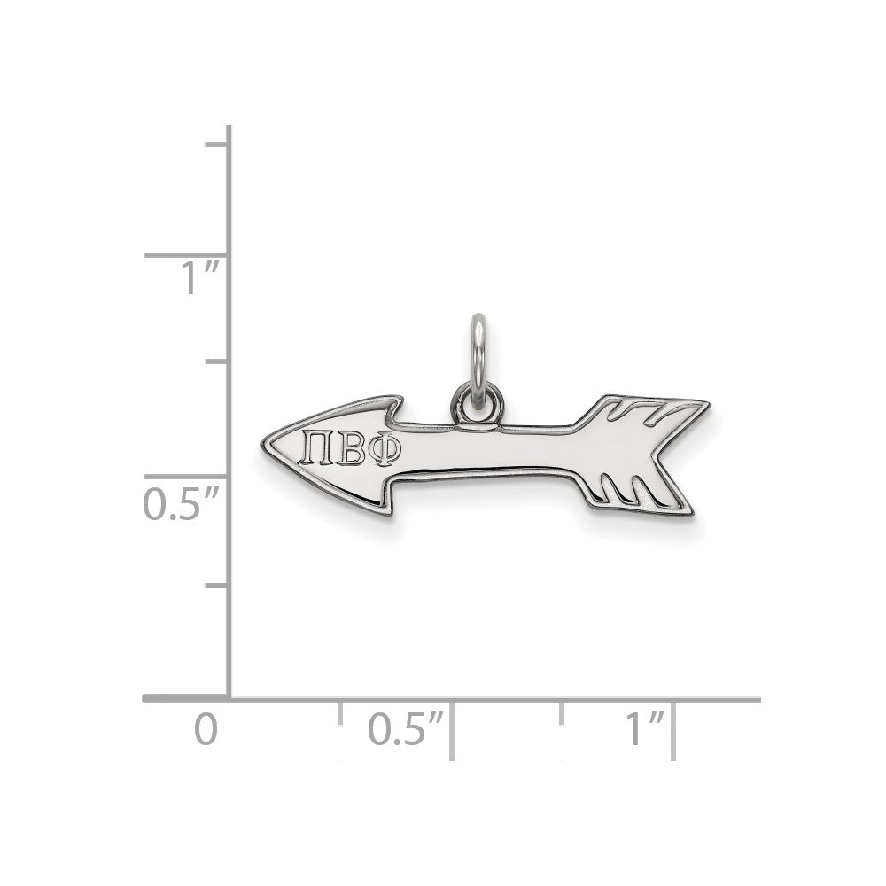 Sterlingsilber Rhodiniert Logoart Pi Beta Phi Sorority Symbol Extra Klein Anhänger